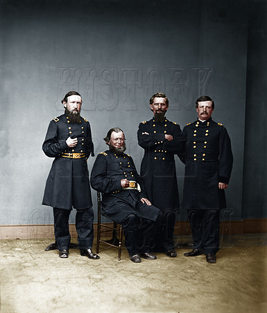 General William Ward and Staff (Benjamin Harris on Left) - DP248334