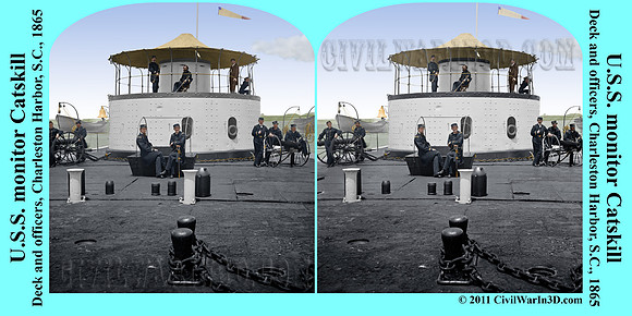 02977 - U.S.S. monitor Catskill; Deck and officers, Charleston Harbor, S.C., 1865 [LC-DIG-cwpb-02977]