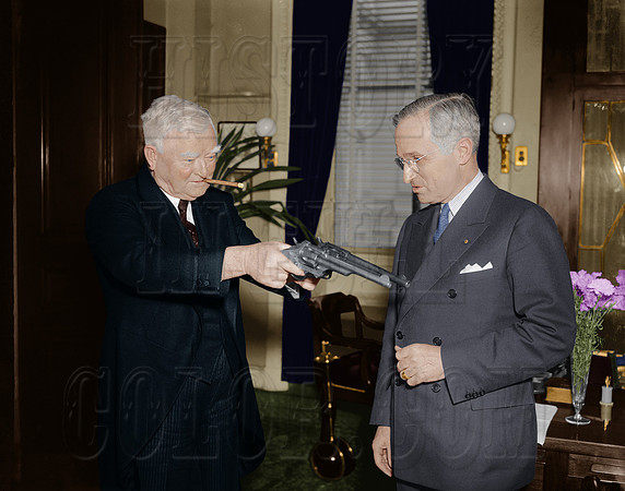 #33 Truman and Garner with Jesse James guns