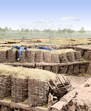 02570 - Resting atop fortifications; Ft. Sedgwick before Petersburg, April 1865 (LC-DIG-cwpb-02570)