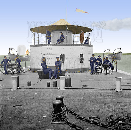 02977 - U.S.S. monitor Catskill; Deck and officers, Charleston Harbor, S.C., 1865 [LC-DIG-cwpb-02977]