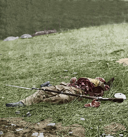 00911 -  Effect of a shell on a Confederate, Gettysburg, Pennsylvania