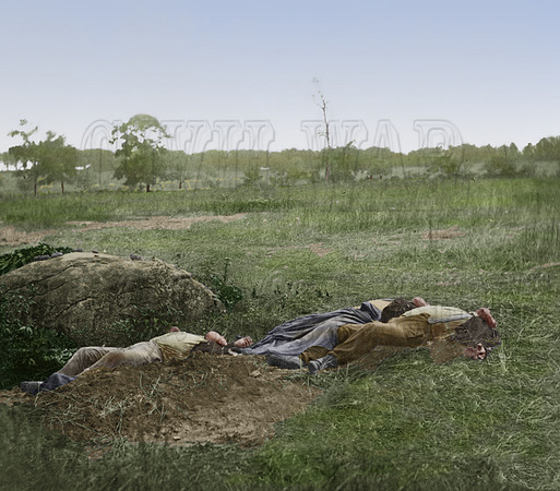 32909 - Confederate dead, View on the left, on the battlefield of Gettysburg