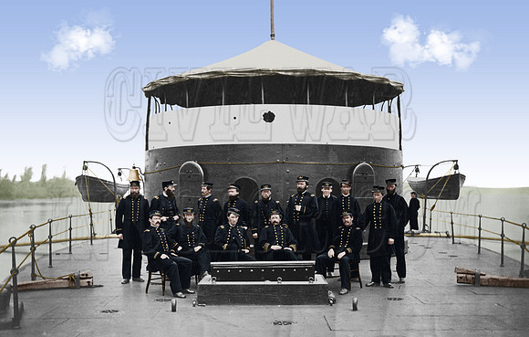33956 - Officers on deck of monitor Mahopac, James River, Virginia