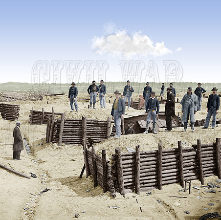 02610 - Breastworks of the Confederate Fort Mahone ("Fort Damnation"), Petersburg, VA; April 3, 1865