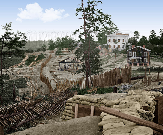 03415 - Confederate Palisades & chevaux-de-frise near Ponder House, Atlanta, GA 1864