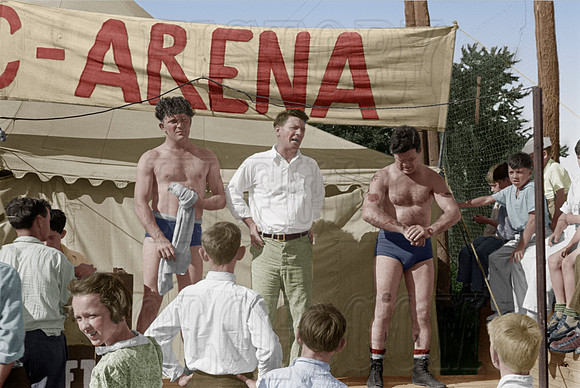 Fourth of July Celebration, Wrestling matches, 1938, Ashville, Ohio - 8a17809