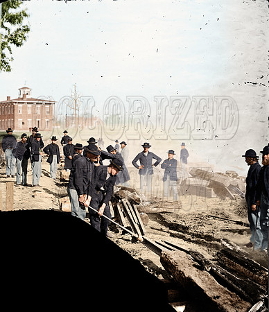 Atlanta, Georgia. Sherman's men destroying railroad