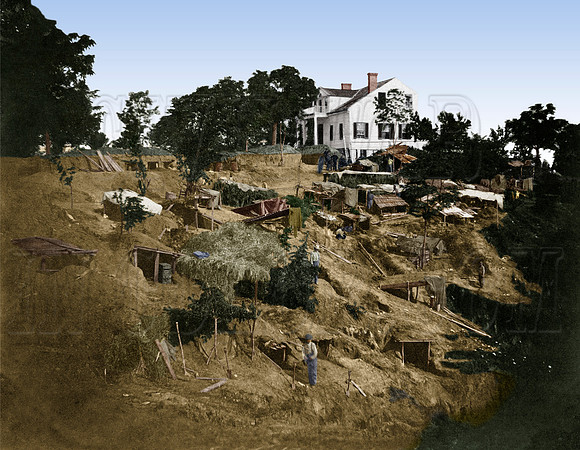 Bivouac of the 45th Illinois near the Shirley House, Vicksburg, Mississippi - SAAM-1994.91.49_1