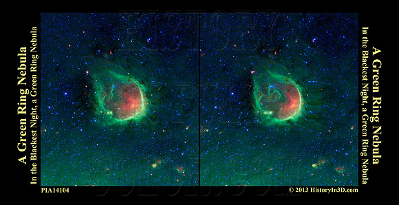 In the Blackest Night, a Green Ring Nebula  - PIA14104