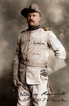 Theodore Roosevelt in Uniform - with Signature