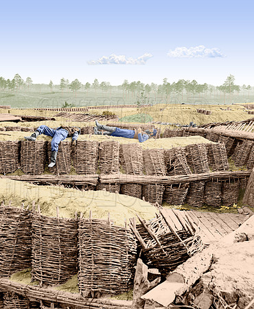 02570 - Resting atop fortifications; Ft. Sedgwick before Petersburg, April 1865 (LC-DIG-cwpb-02570)