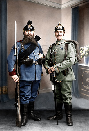 German Father & Son displaying old and new uniforms