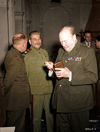 Stalin and Churchill in Livadia Palace during the Yalta Conference, Feb.1945